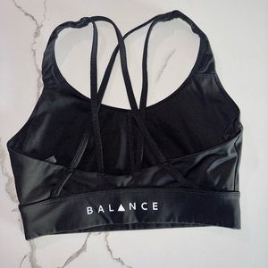 Balance athletica bra, black, size small.